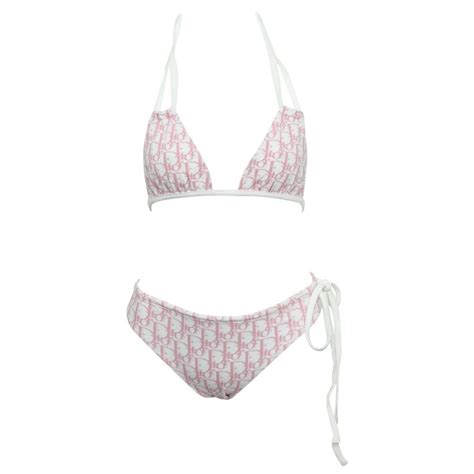 dior pink logo bikini